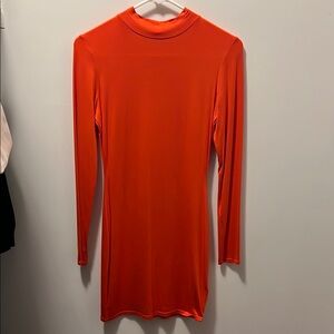 Missguided Orange Long Sleeve Dress